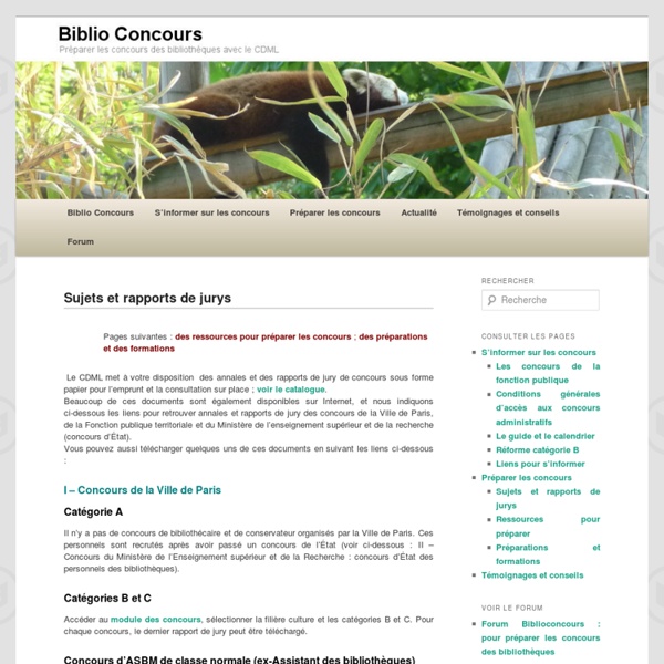 Biblio Concours : sujets annales