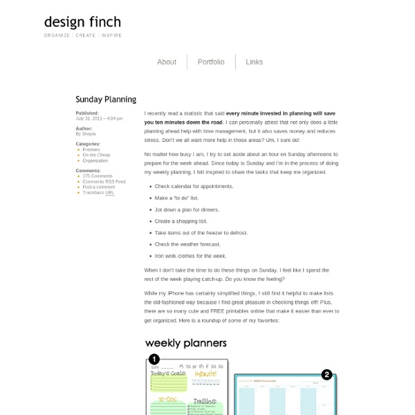 Sunday Planning – design finch