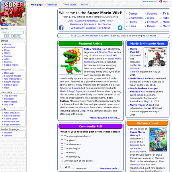 Super Mario Wiki, the Mario encyclopedia