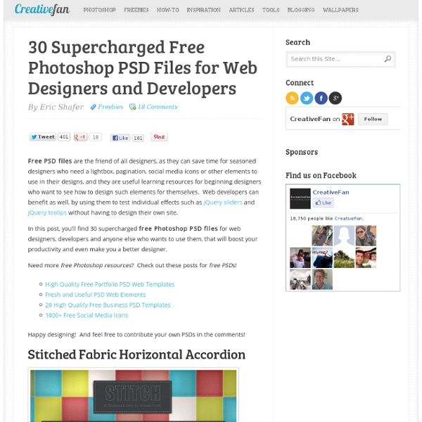 30 Supercharged Free Photoshop PSD Files for Web Designers and Developers