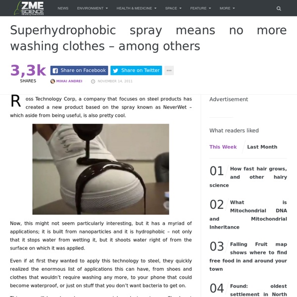 Superhydrophobic spray means no more washing clothes - among others