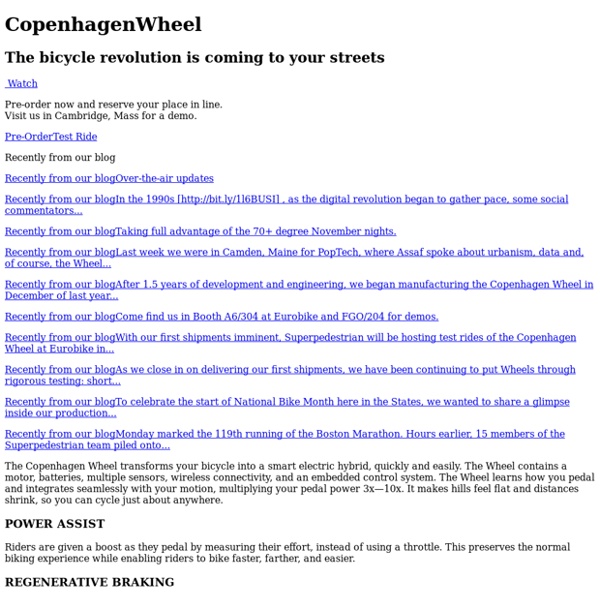 Superpedestrian - The Copenhagen Wheel
