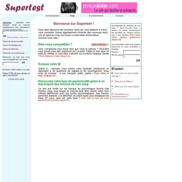 Supertest : le site de tous les tests et quizz