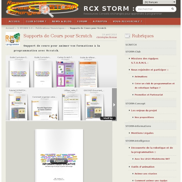 Supports de Cours pour Scratch, par Christophe THOMAS - RCX STORM