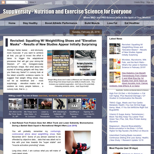 SuppVersity - Nutrition and Exercise Science for Everyone