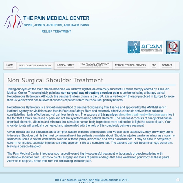 Non Surgical Shoulder Treatment - The Pain Medical Center