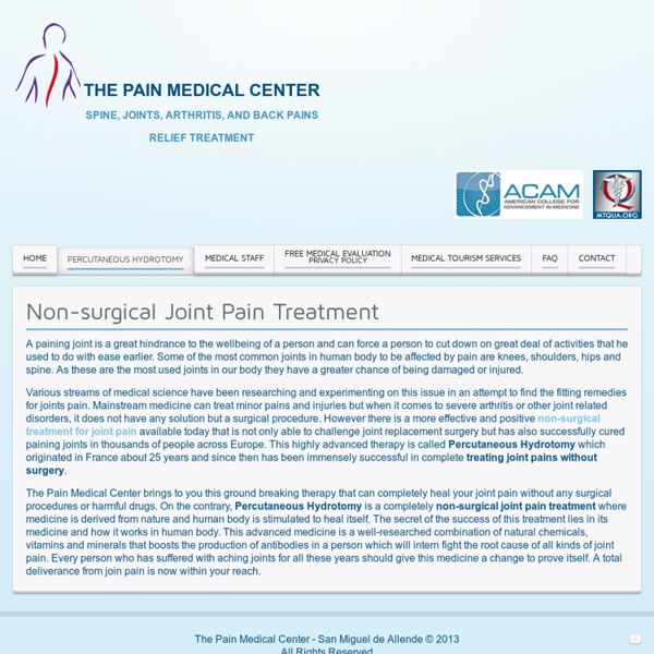 Non-surgical Joint Pain Treatment - The Pain Medical Center