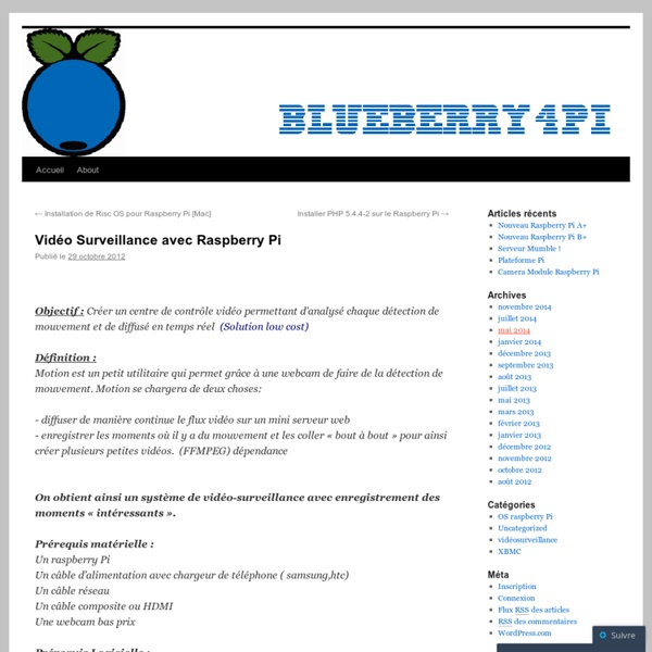 Vidéo Surveillance avec Raspberry Pi