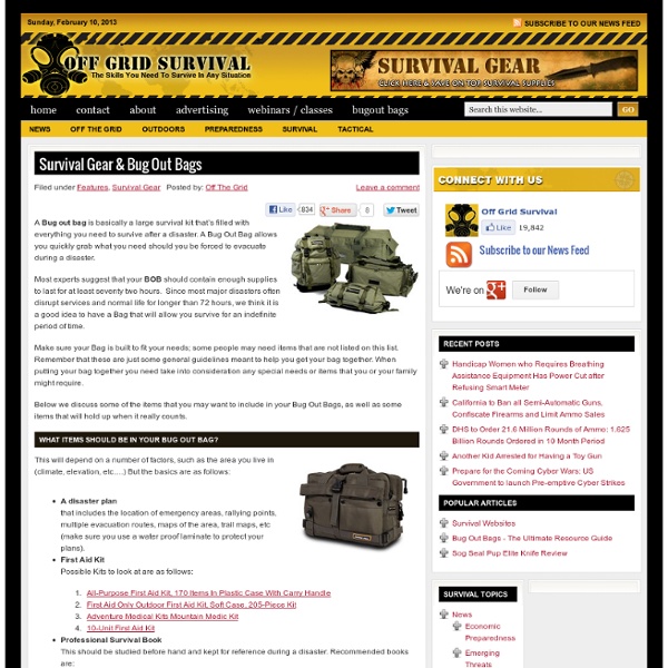 Survival Gear & Bug Out Bags