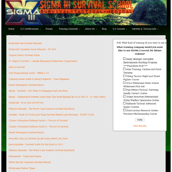 Survival School Survival Library PDF's - Survival School