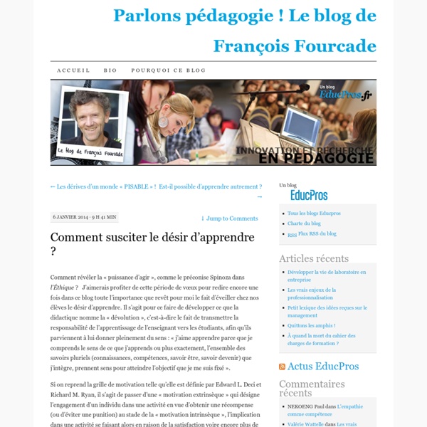 Parlons pédagogie ! Le blog de François Fourcade