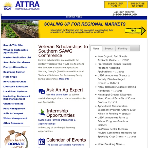 Home Page: ATTRA: National Sustainable Agriculture Information Service