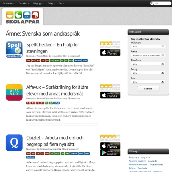 Appar: Svenska som andraspråk