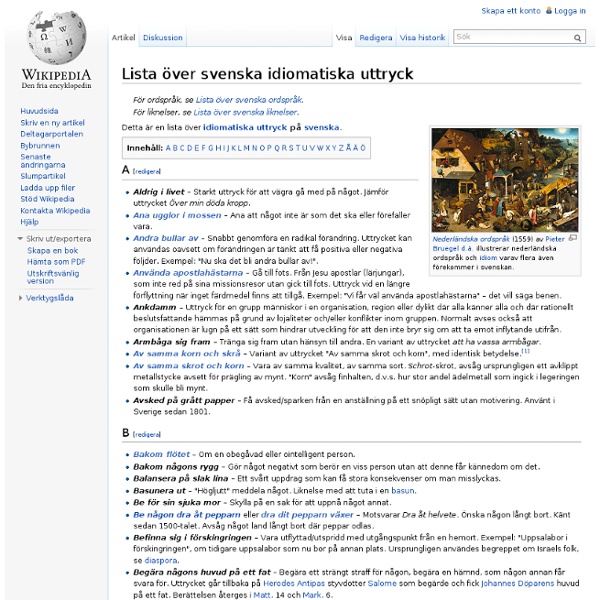 Lista över svenska idiomatiska uttryck