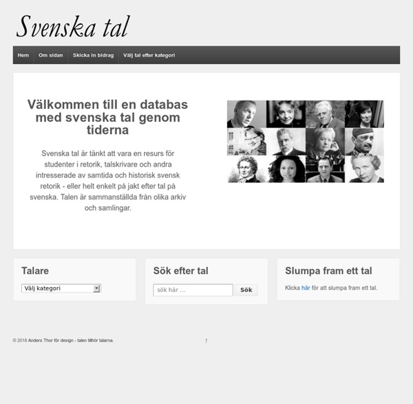 Ett talarkiv med svensk retorik och tal på svenska
