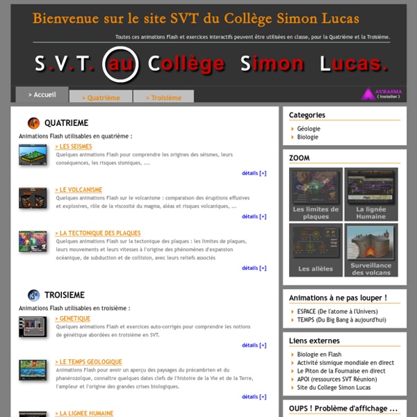 SVToCSL : Animations Flash utilisées en SVT au Collège Simon Lucas