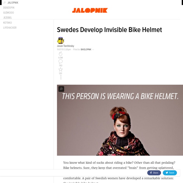 Swedes Develop Invisible Bike Helmet
