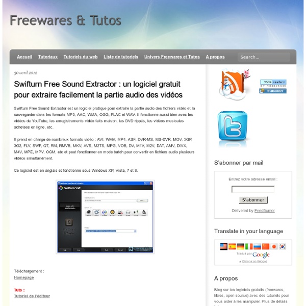 Swifturn Free Sound Extractor : un logiciel gratuit pour extraire facilement la partie audio des vidéos
