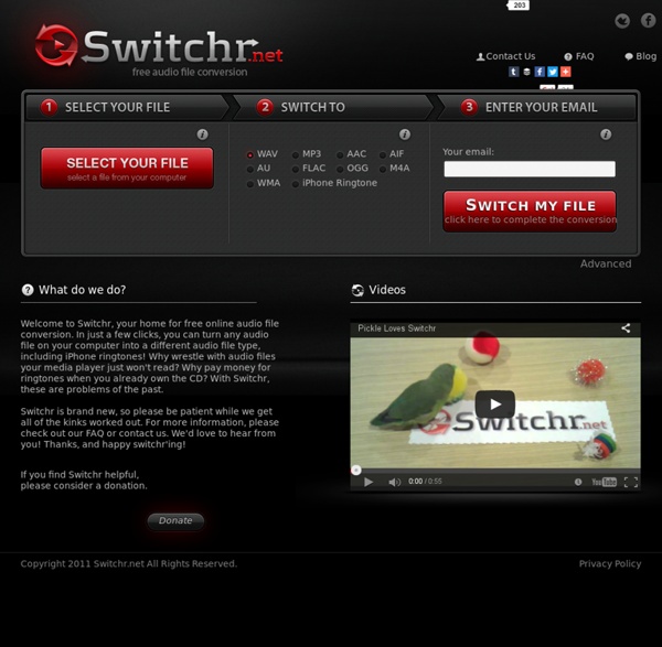 Switchr - Free Audio Converter File Types: MP3, AAC, FLAC, WAV, WMA ...