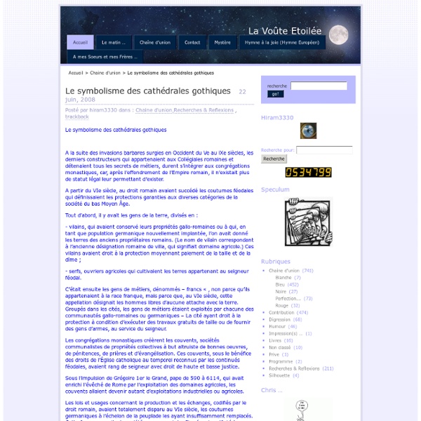 Le symbolisme des cathédrales gothiques · La Voûte Etoilée