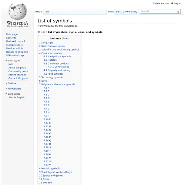 List of symbols