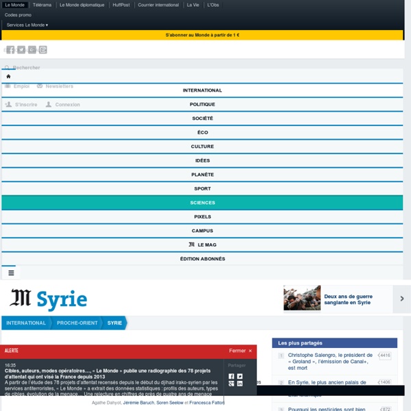 Syrie : Toute l'actualité sur Le Monde.fr.