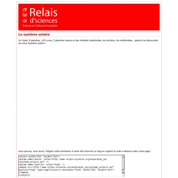 Le système solaire - Relais d'sciences