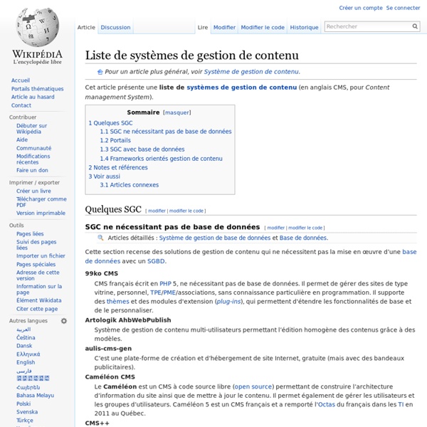Liste de systèmes de gestion de contenu - Wikipédia.org
