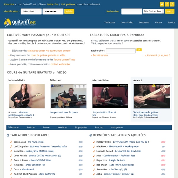 Tablature Guitar Pro gratuite, Partition guitare sur Guitariff.net
