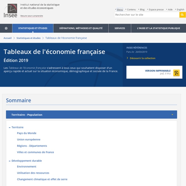 Tableaux de l'économie française - Tableaux de l'Économie Française
