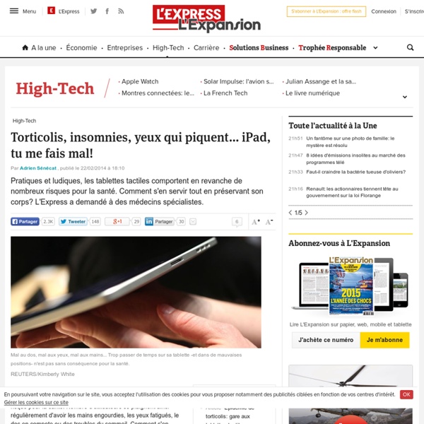 iPad, tablette: les effets négatifs sur la santé