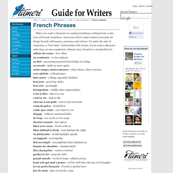 Guide for Writers: French Phrases