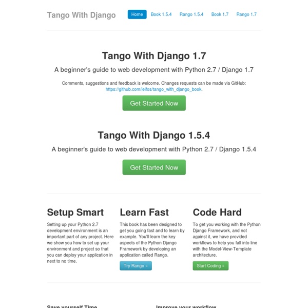 How to Tango with Django: A Python Django Tutorial