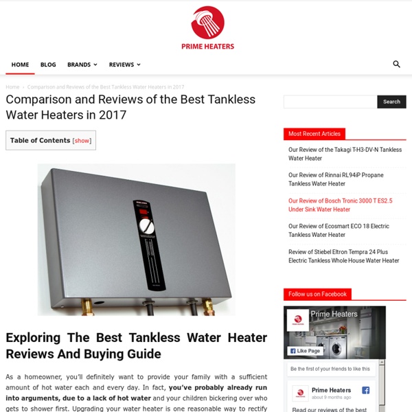 Comparison and Reviews of The Best Tankless Water Heaters in 2016