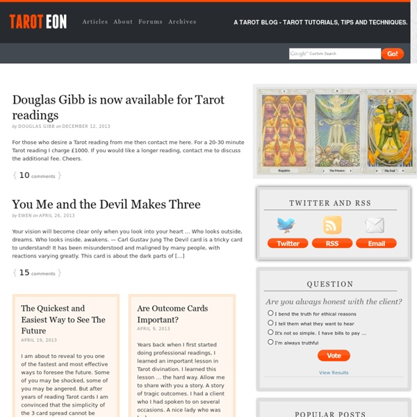 A Tarot Blog – tarot tutorials, tips and techniques. — Tarot Eon