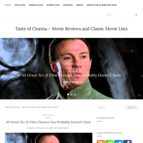 Taste of Cinema - Movie Reviews and Classic Movie Lists