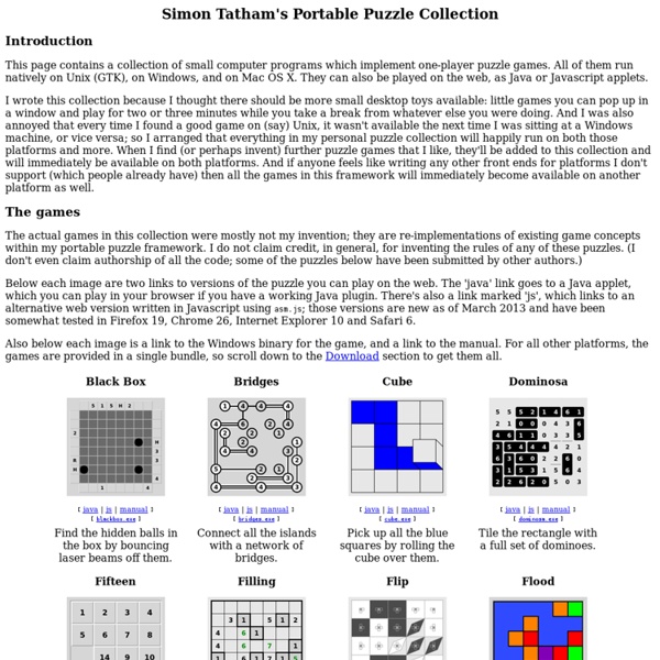 Simon Tatham's Portable Puzzle Collection