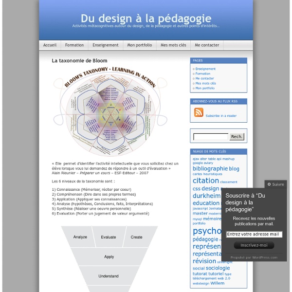 La taxonomie de Bloom « Du design à la pédagogie