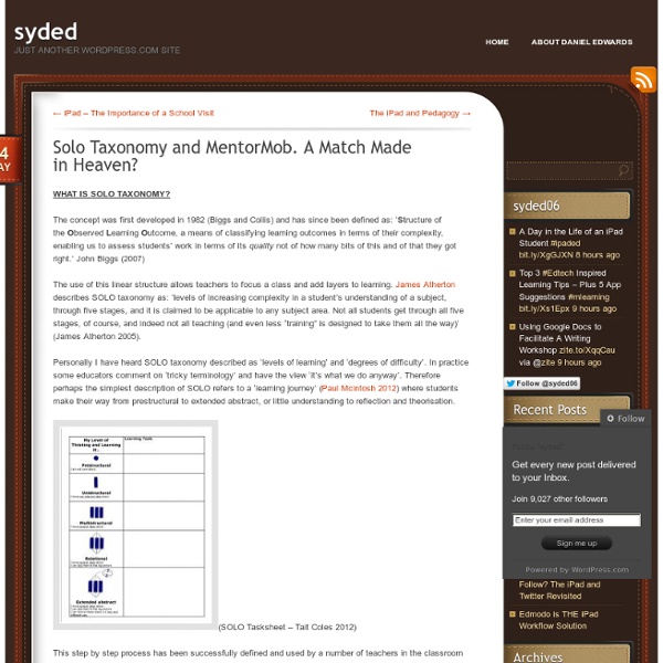 Solo Taxonomy and MentorMob. A Match Made in Heaven?