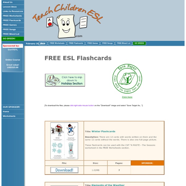 Teach Children ESL - Flashcards!