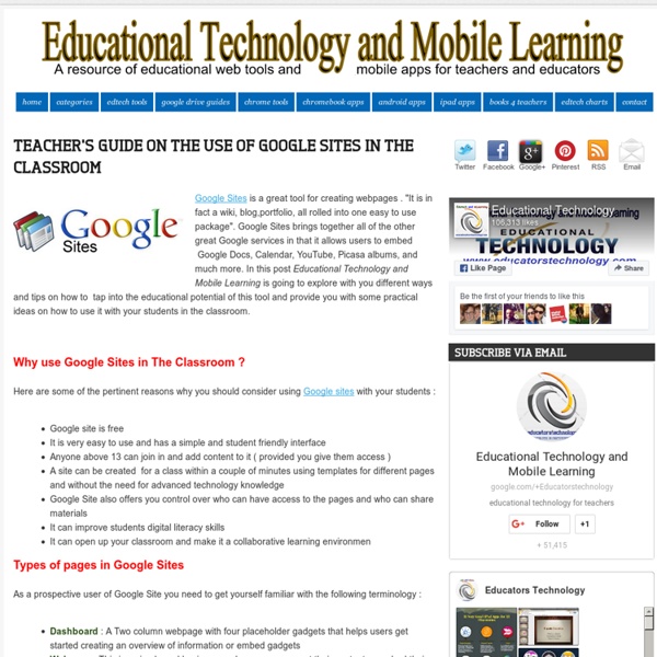Teacher's Guide on The Use of Google Sites in The Classroom