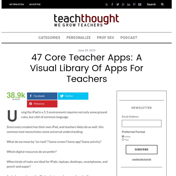 47 Core Teacher Apps: A Visual Library Of Apps For Teachers