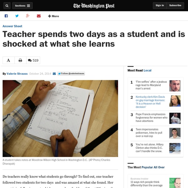 Teacher spends two days as a student and is shocked at what she learns