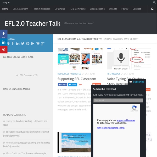 EFL 2.0 Teacher Talk - "When one teaches, two learn"