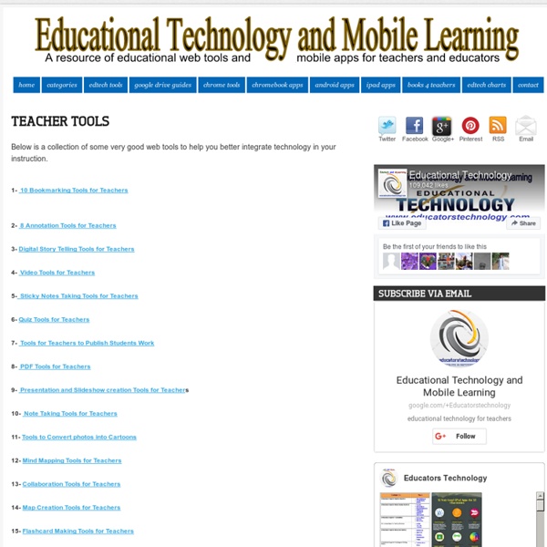 Educational Technology and Mobile Learning: Teacher Tools