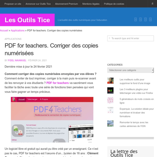 PDF for teachers. Corriger des copies numérisées