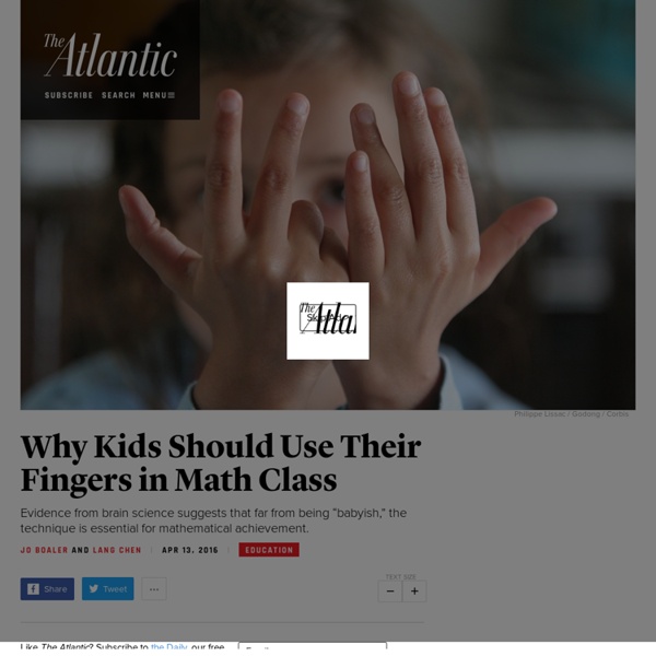 Math Teachers Should Encourage Their Students to Count Using Their Fingers in Class