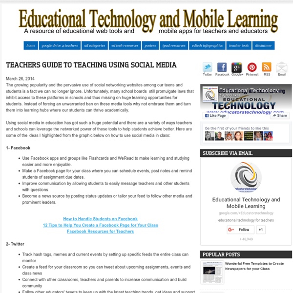 Teachers Guide to Teaching Using Social Media