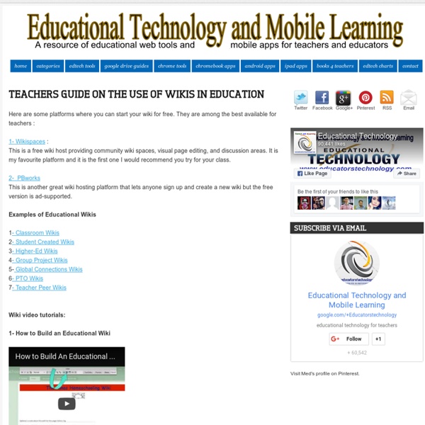 Teachers Guide on The Use of Wikis in Education