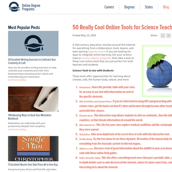 50 Really Cool Online Tools for Science Teachers